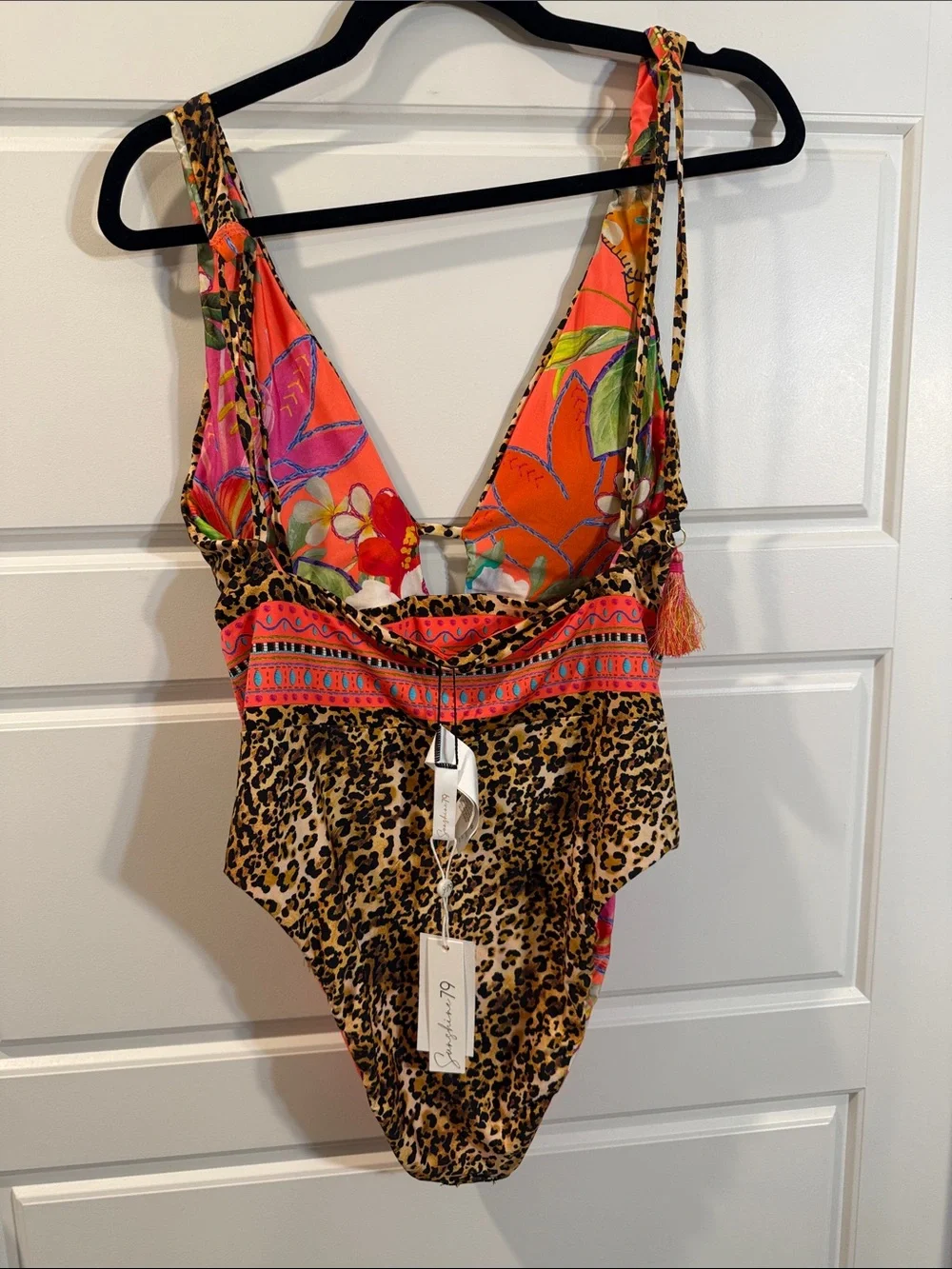 Sunshine 79 In A Trance Tropical Leopard One Piece Reversible Swimsuit 10 NWT